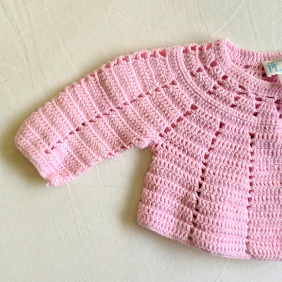 children's place crochet open knit cotton cardigan sweater 0-3 months baby girl - Picture 4 of 6
